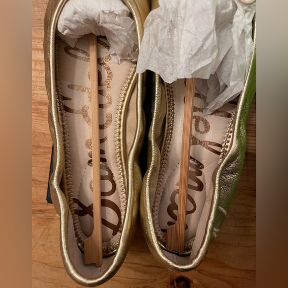 Sam Edelman Felicia Gold Leather Ballet Flats - Picture 10 of 14